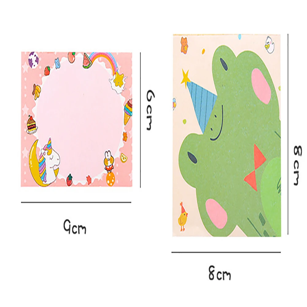 1Pcs 100Sheets Kawaii Cartoon Animals Sticky Notes Planner Notepad Not Sticky Memo Pad Office School Supplies Stationery Sticker