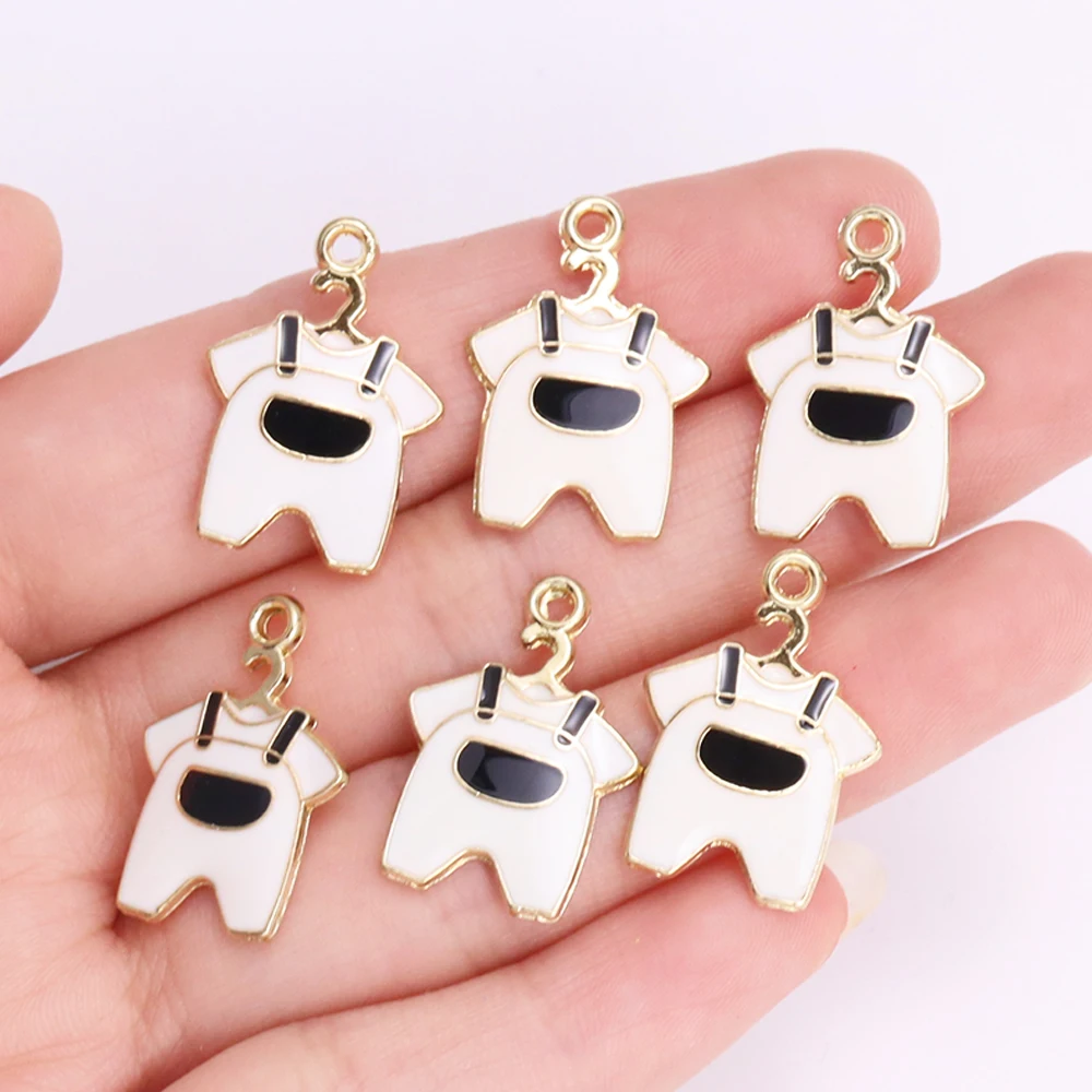 10Pcs Colourful Enamel Baby Clothes Charms for Jewellery Making Cute Children\'s Clothes Pendant Bracelet Earrings Accessories