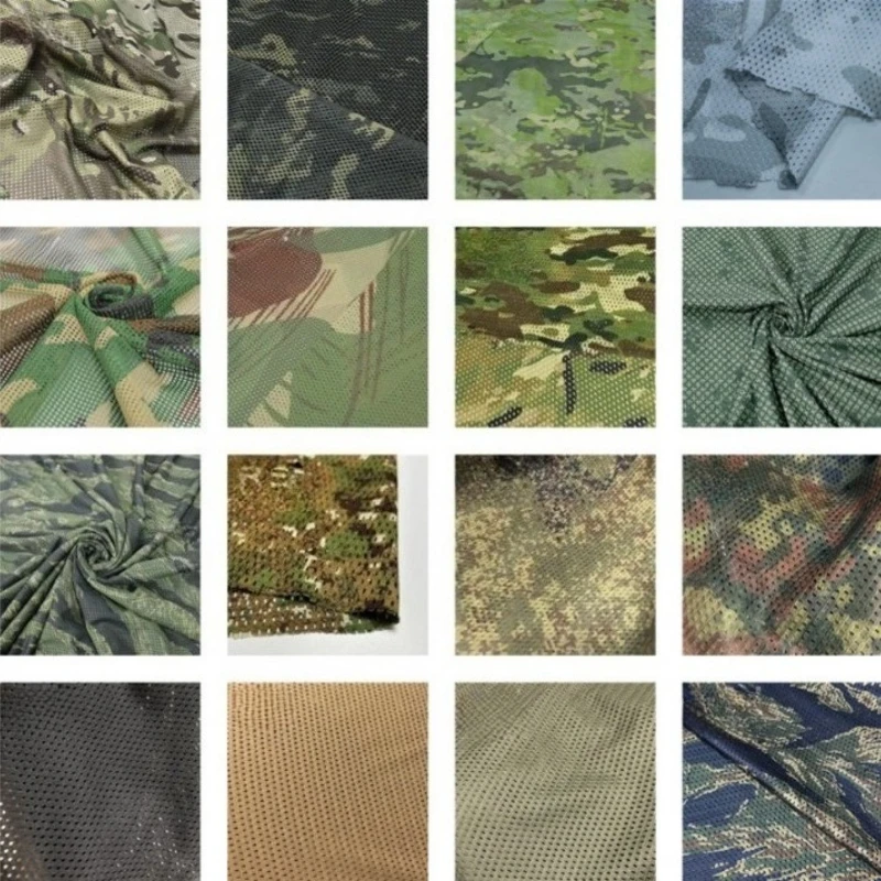 

Tactical Gear Camouflage Mesh Fabric 130GSM Nylon Polyester Cloth Ghillie Suit Sports Telas Hunting Accessories TMC Sewing DIY