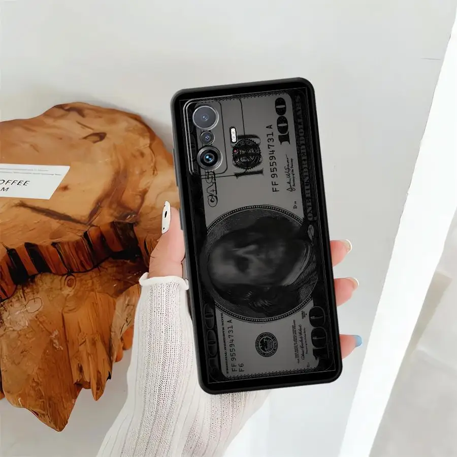 حافظة لهاتف Xiaomi Mi 13 14 15 Pro 10T 11T 12T Pro 11 12 13 Lite 12X غطاء هاتف ناعم أسود أموال الدولار #5