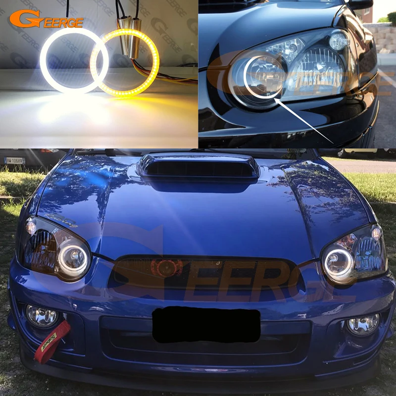 

For Subaru Impreza WRX STI 2003 2004 2005 Ultra Bright A/W Switchback Day Light Turn Signal SMD LED Angel Eyes Halo Rings