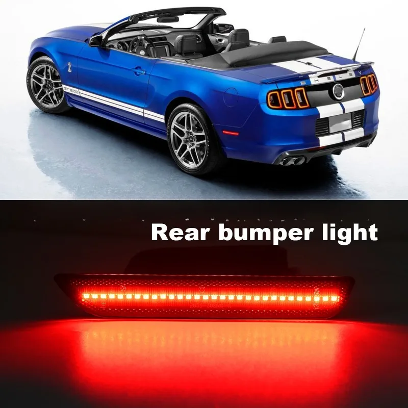 

New 2pcs Smoked for Car Mustang LED Rear Side Marker Lamp Lights for Mustang 2010- 2014Accessories Red 12V