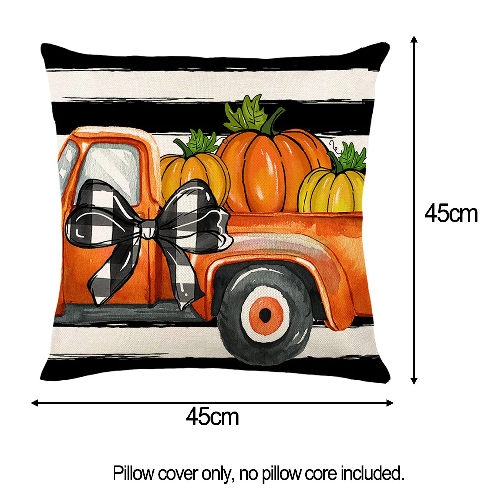 18IN Halloween Pumpkin Pillow Case Fall Thanksgiving Gifts Couch Cushion Cover Festival Supplies Decorations Without Pillow Core