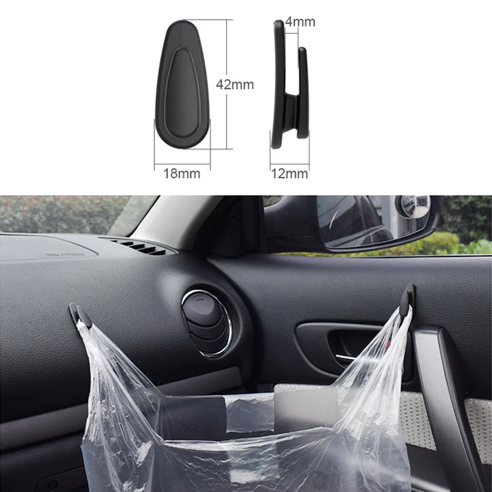 

Car Hanger with Strong Adhesive Hook for Vehicle Dashboard Headrest Hanging Storage Compact Auto Accessories Black