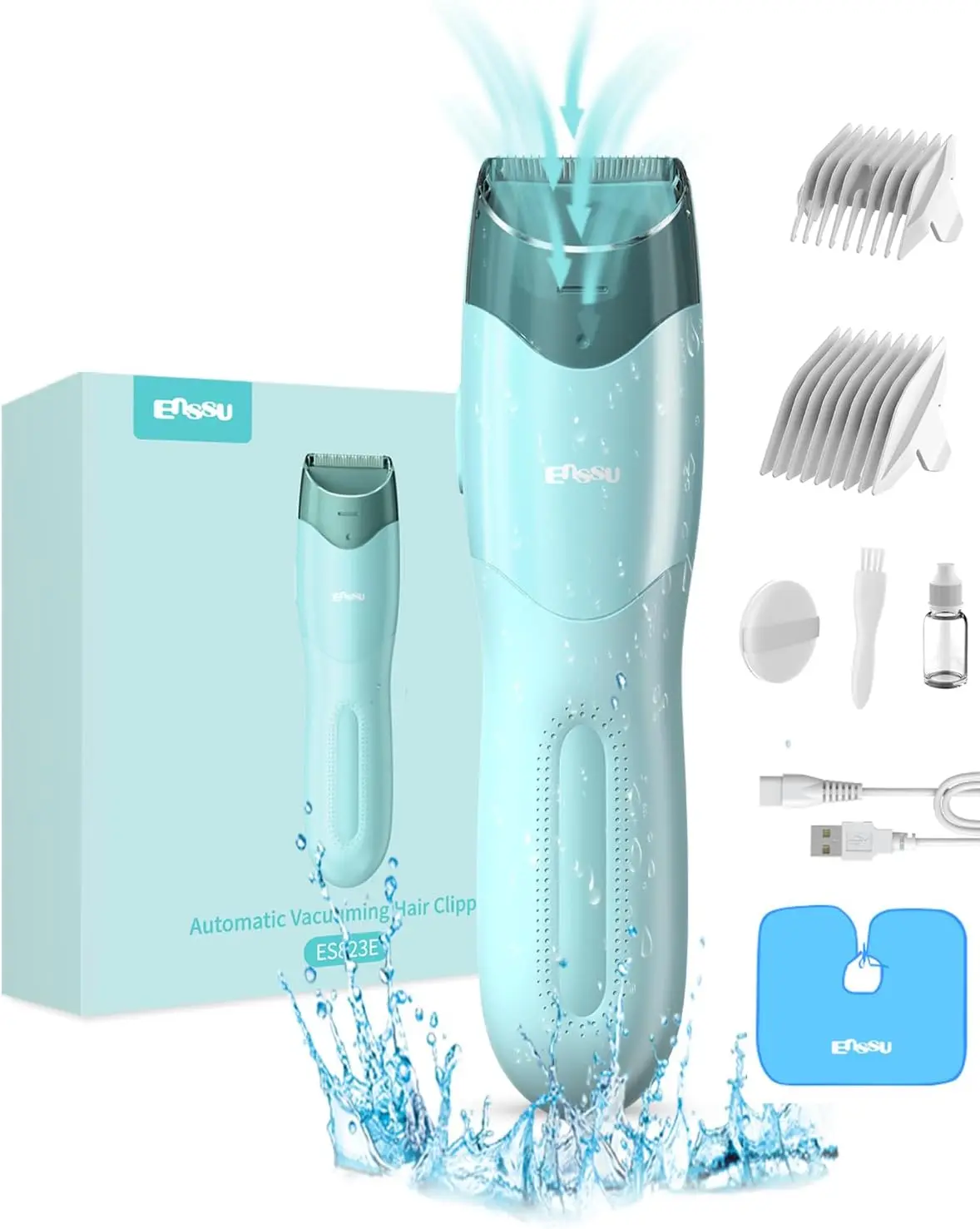 Baby Hair Clipper With Vacuum,Vacuum Hair Clippers for Kids, Rechargeable Vacuum Hair Cutter with 2 Modes for Children/Infant