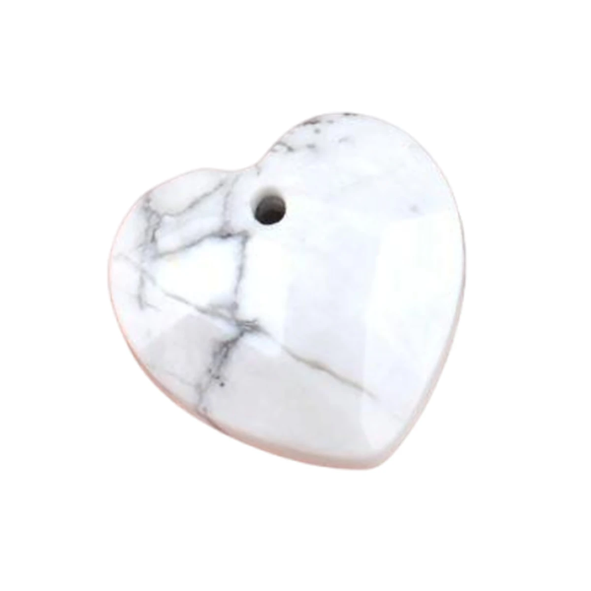 المبهر 13 مللي متر Howlite الفيروز الأوجه القلب حجر الخرز 5 قطعة كريستال سحر ل الحب صنع المجوهرات الأوجه قلادة الأحجار الكريمة #6