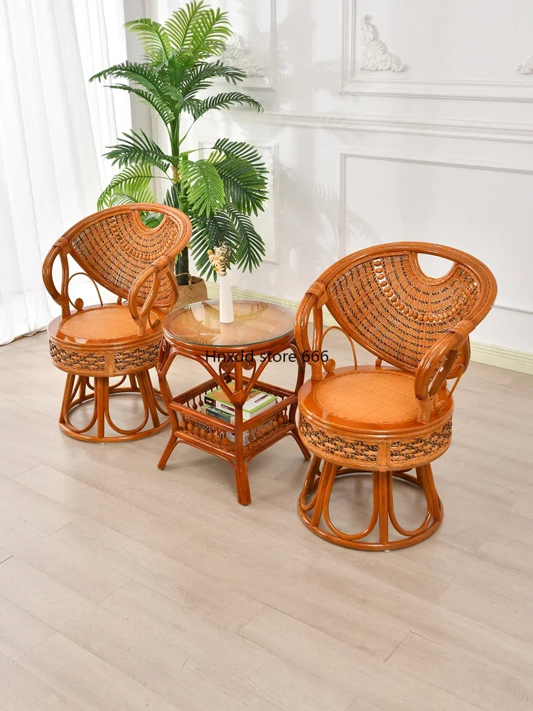 Rattan chair three-piece single back chair combination