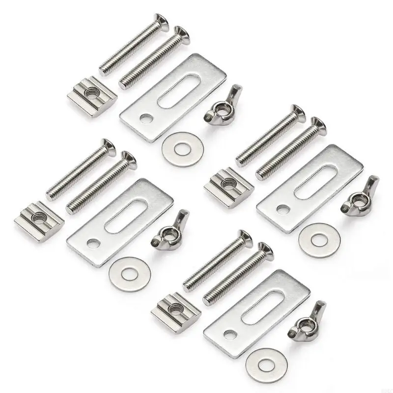 B0KC T-Track Hold Down Clamps 4 Pcs Press Plate for Engraving Router Machine