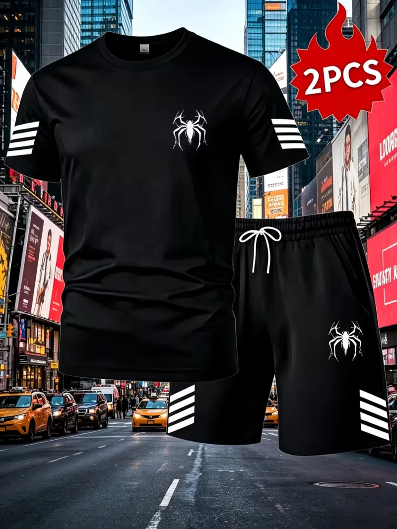 New Street Trendy Men's Summer Breathable Sportswear Short Sleeve Shorts Lightweight Quick Drying Comfortable Fashionable Sports