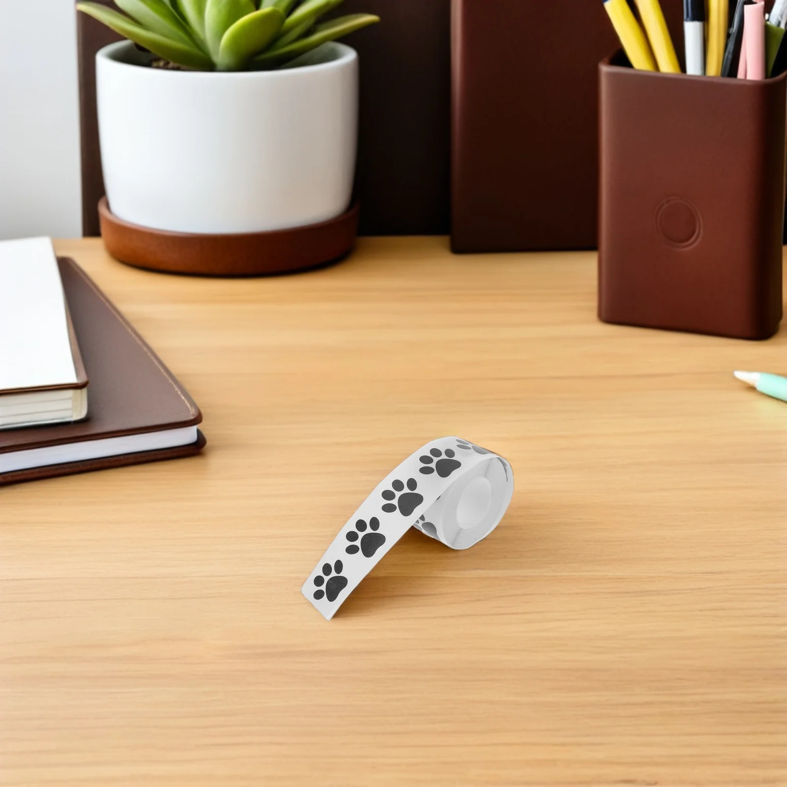 

4 Rolls 2.5Cm Paw Print Decorative Sticker Transparent Pet Car Decal For Vehicle Laptop Water Bottle Kids Room Office Auto