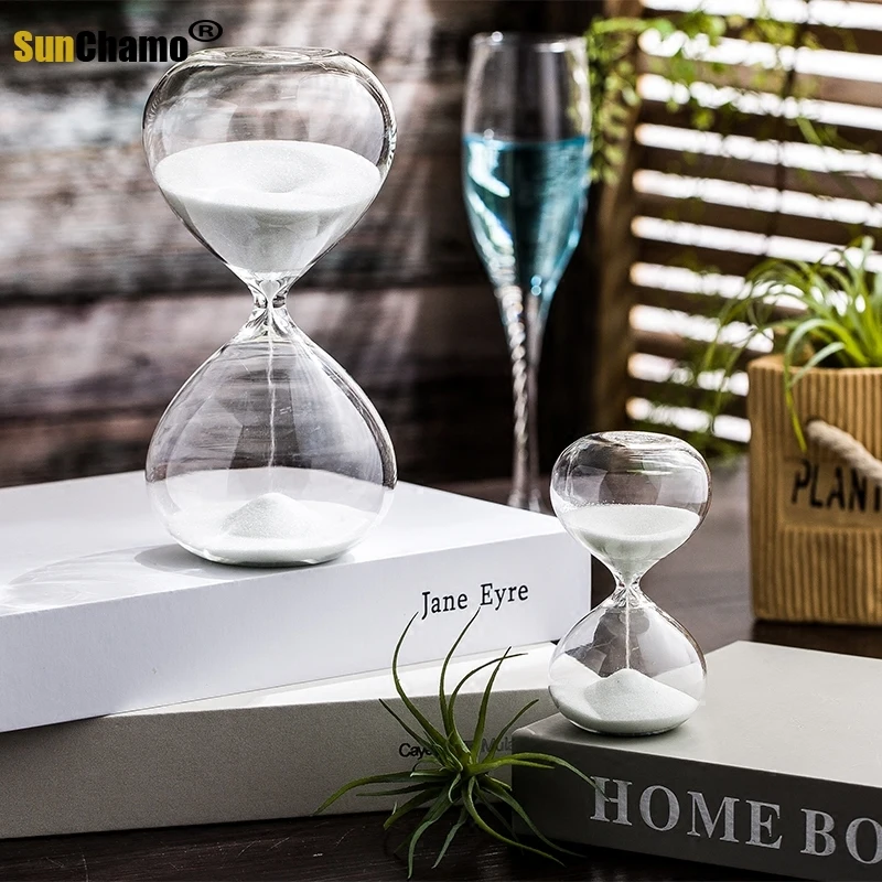 5/15/30 min Simple and Modern Glass Hourglass Timer Nordic Home Study Soft Decoration Decora Creative Birthday Gift Sand Watch