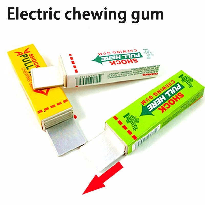 Electric Shock Joke Chewing Gum Pull Head Shocking Toy Gift Gadget Prank Trick Gag Funny