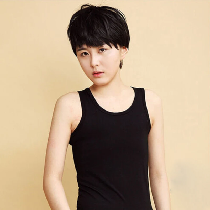 Women's Slim Fitting Sleeveless T-Shirt Chest Binder Flat Camisoles Tops Vest O-Neck Casual Clothes Sexy Solid Female Lingerie