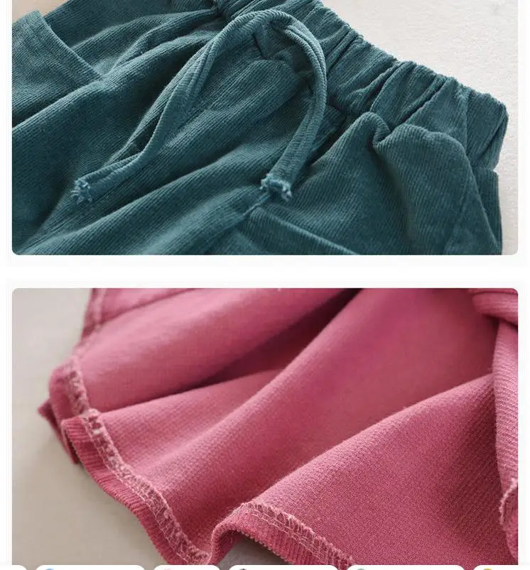 Kinder-Set 2026 Neue Frühjahr-Herbst-Kollektion Jungen Mädchen Koreanische Edition Modisches Cord-Poloshirt in Unifarbe + Hose Sport-Set 0-4 Jahre – Detail 6