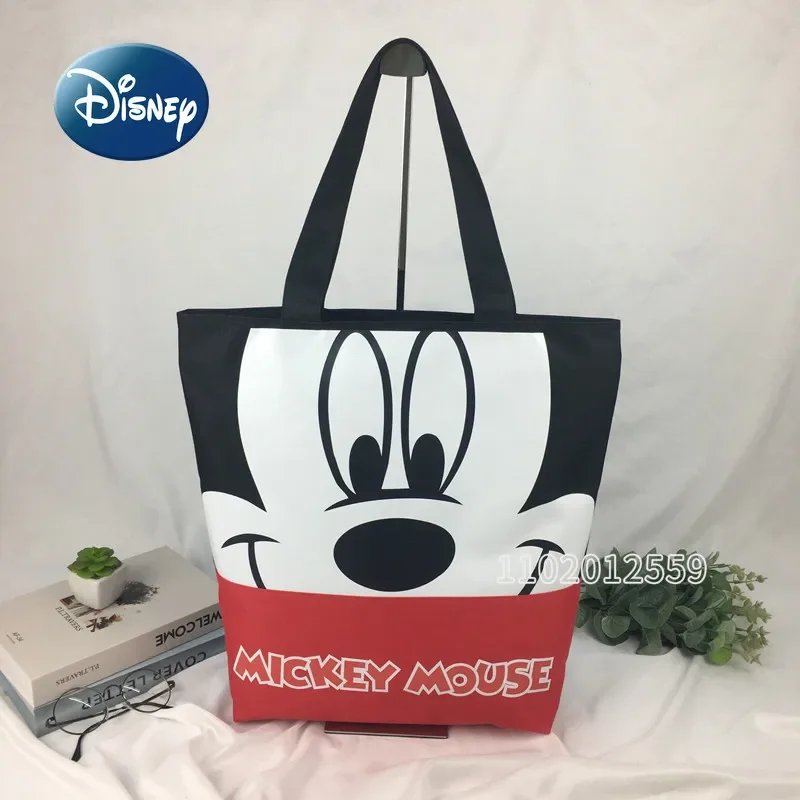 Disney Mickey New Women's Canvas Handbag Fashion Women's Shoulder Bag Large Capacity Handheld Storage Bag High Quality