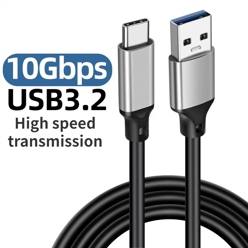 USB3.2 10Gbps Cable USB Type A to USB C Cable Data Transfer USB C SSD Hard Disk Cable 3A 60W QC Laptop Fast Charging Wire Cord