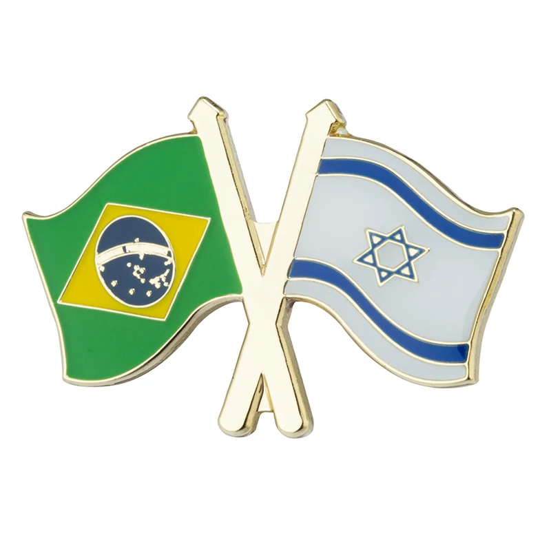 10pcs a lot Brazil  Friendship Flag Laple Pin Badge Brooch