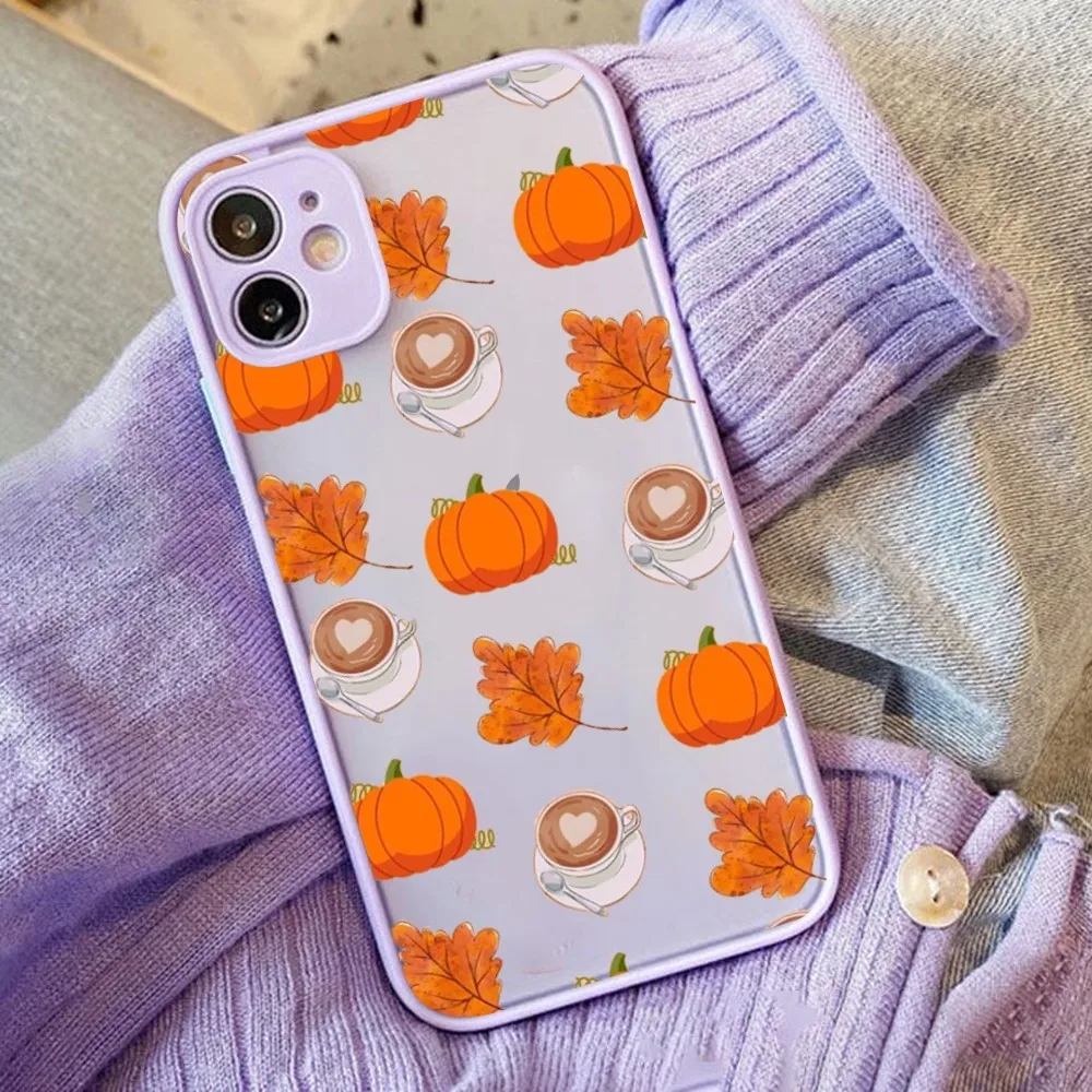 Autunno Foglie Autunno Volpe Zucca Cassa Del Telefono Per IPhone 14 11 12 13 Mini Pro Max 8 7 Plus X XR XS MAX Traslucido Opaco copertura