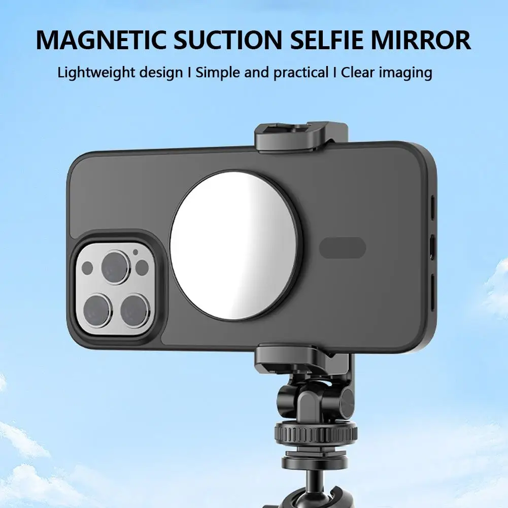 Hepail Mobile Phone Magnetic Selfie Mirror For Magsaef Rear Magnetic HD Photo Auxiliary Camera Convex Mirror