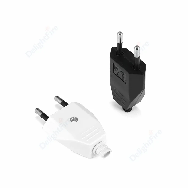 EU Replacement Plug Screw Connections EU Power Cable Connector Plug Electrical Socket Male Adapter For Electrical Cables.
