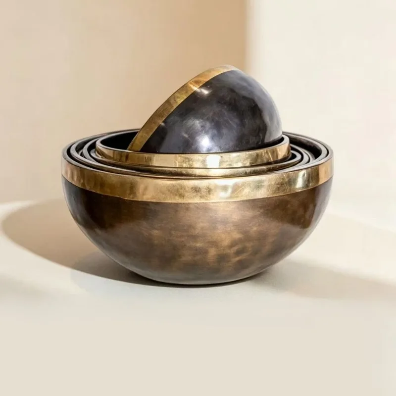 Handmade Seven-tone Singing Bowl Set Nepalese Copper Yoga Meditation Buddhism Singing Bowls Professional Sound Healing Bowl