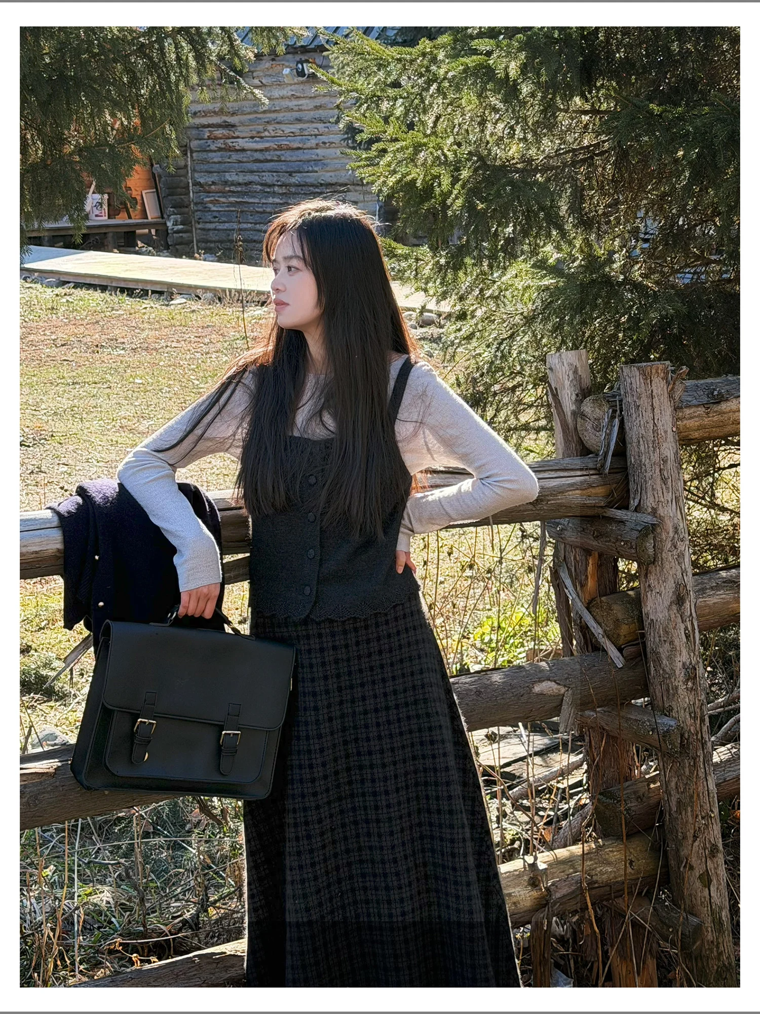 

Новый утепленный шерстяной вязаный жилет и юбка с принтом медведя, женский летний повседневный комплект из двух предметов: свитер с круглым вырезом и длинными рукавами