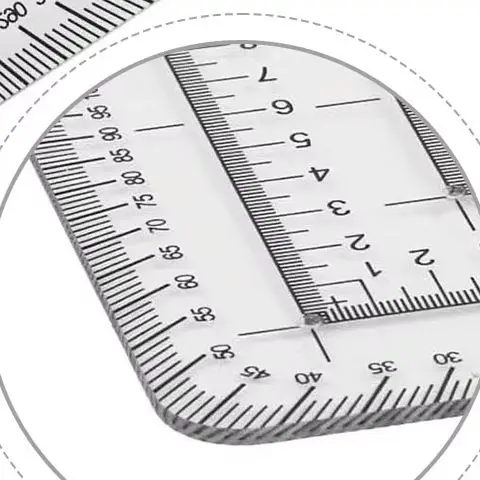 2.75 X 2.75 7 Cm X 7 Cm Construction Protractor Acrylic Coordinate Ruler Coordinate Ruler Transparent Material