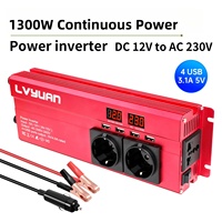1300W/2600W Инвертор Car Power Converter DC12V AC220V EU&Universal Socket USB Output Fast Charging Voltage Inversor LED Display
