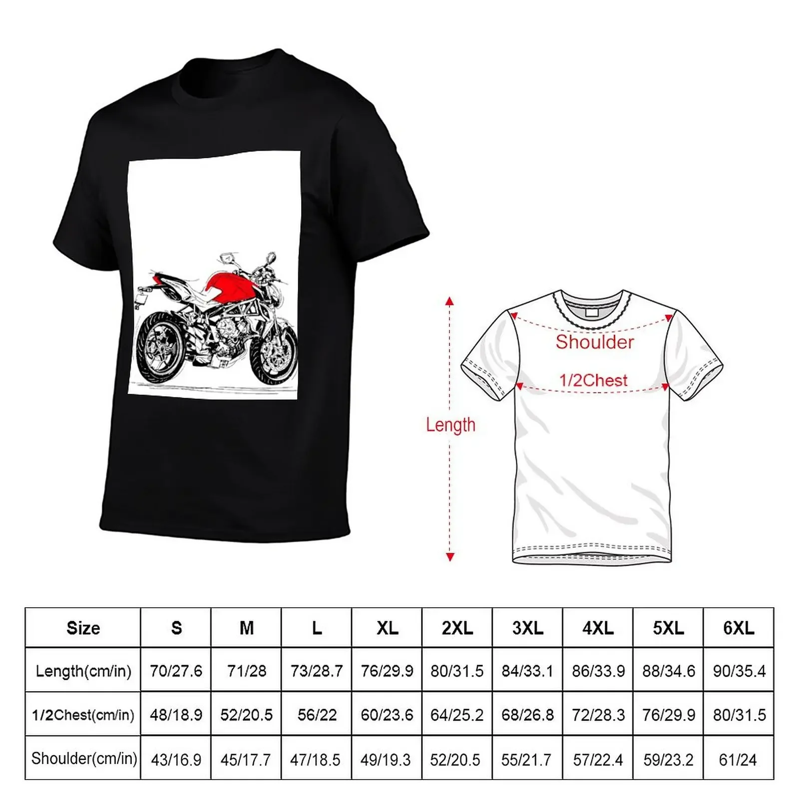 mv agusta brutale pencil draw T-Shirt street wear cute clothes plain essential t shirt mens t shirts pack