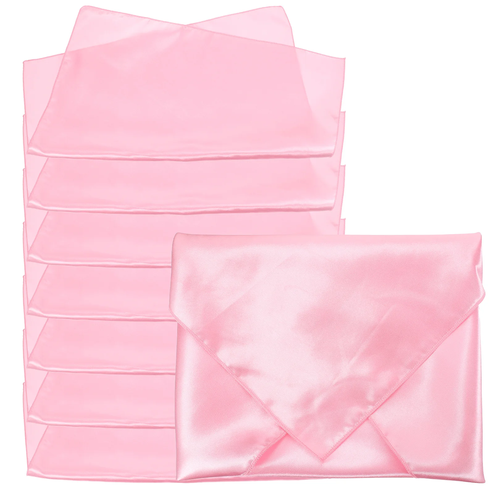 

8pcs Satin Cloth Napkins 43x43cm Peach Pink Reusable Dinner Table Napkin Fabric Absorbent Washable Restaurant Home Use