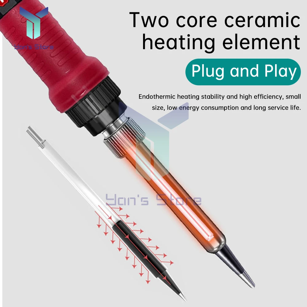 Solder listrik 80W, besi termostatik tampilan Digital LED suhu dapat diatur cocok untuk perbaikan listrik perhiasan