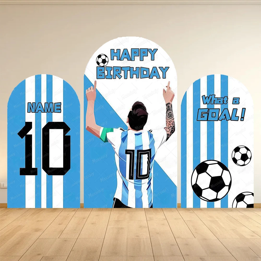 Housse de toile de fond pour arche d'anniversaire sur le thème du football, à rayures et motif quadrillé, pour enfants, garçons, baby shower, décoration de fête de football, fond photo pour portraits