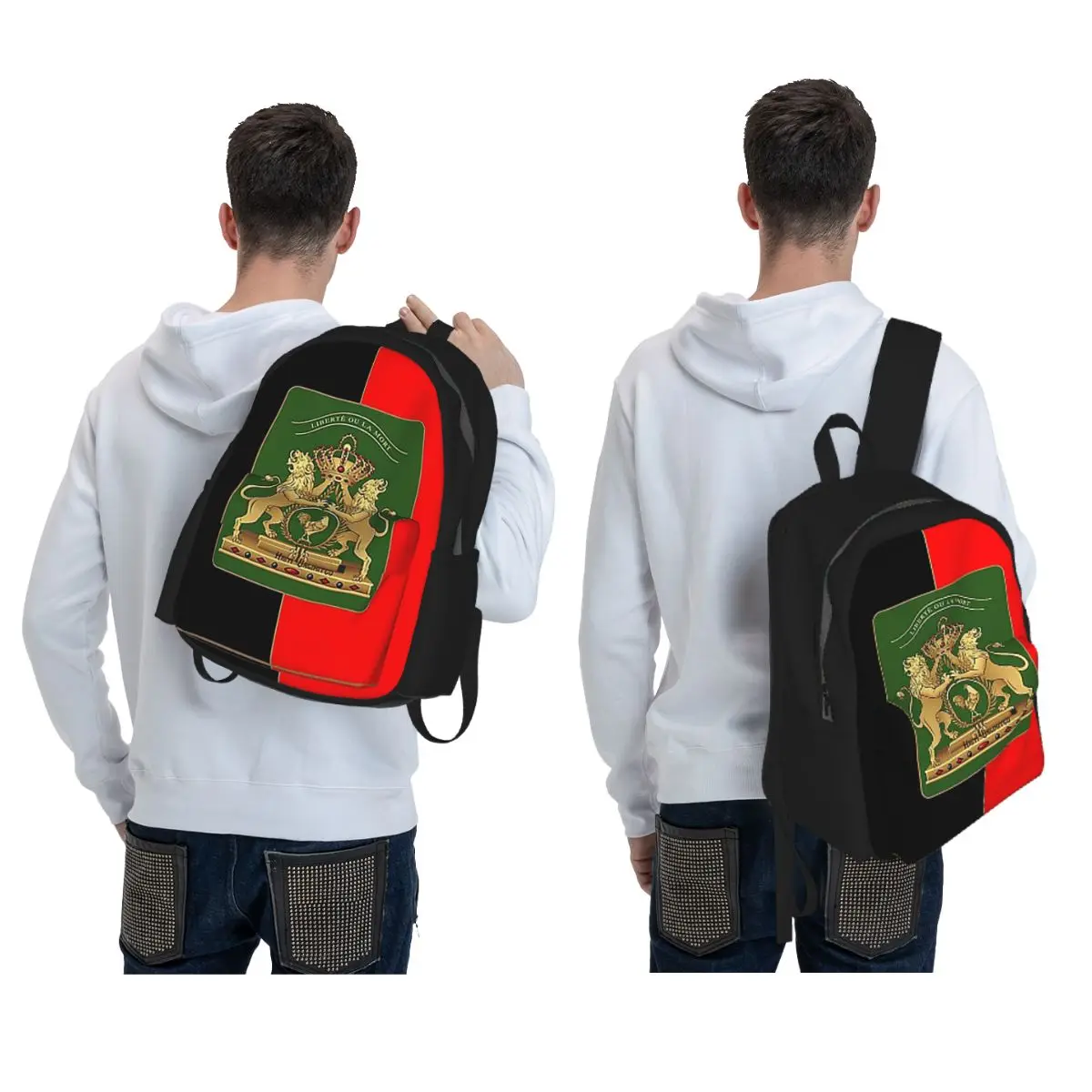 Haitian Independence Flag Backpack Daypack Large Capacity Kids BookBag School Bag Shoulder Bags for Men Women