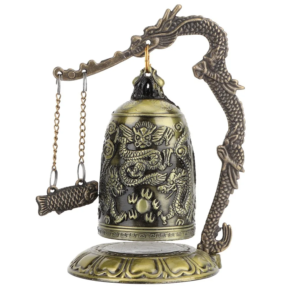 Small Size Dragon Lock Bell Bronze Carved Design Carved Dragon Bell Hand Carved Good Luck Symbol Bronze Dragon Bell