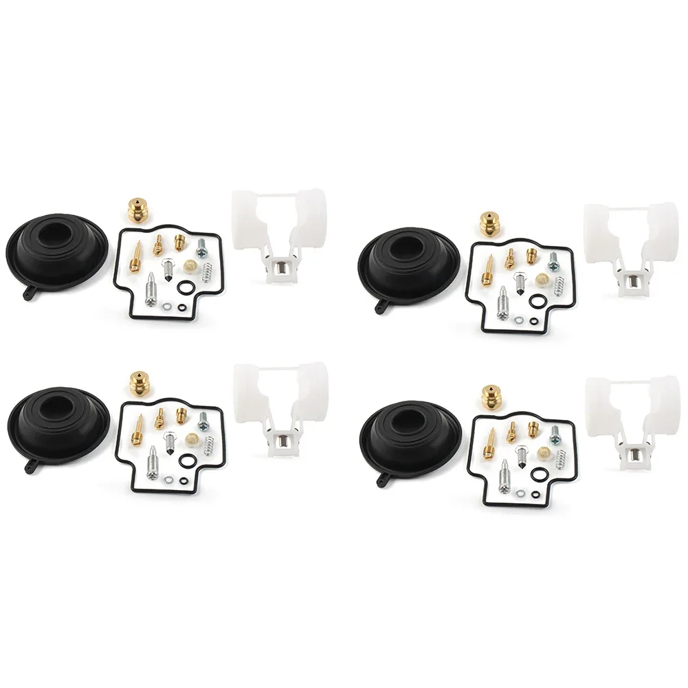 4 Sets For Kawasaki ZZR400 ZX400 ZZR 400 1990-2006 Motorcycle Carburetor Repair Kit Float Slow Jet Vavle Vacuum Diaphragm