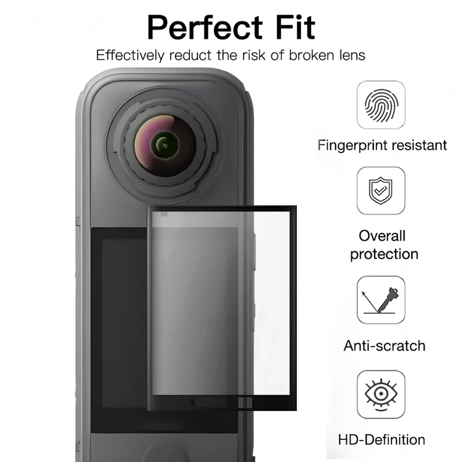 Szkło Hartowane Ochronne na Ekran Fo Insta360 X4, Osłona Obiektywu, Silikonowe Etui Ochronne, Metalowa Magnetyczna Ramka Adaptera, Klatka Ochronna — zdjęcie produktu 2