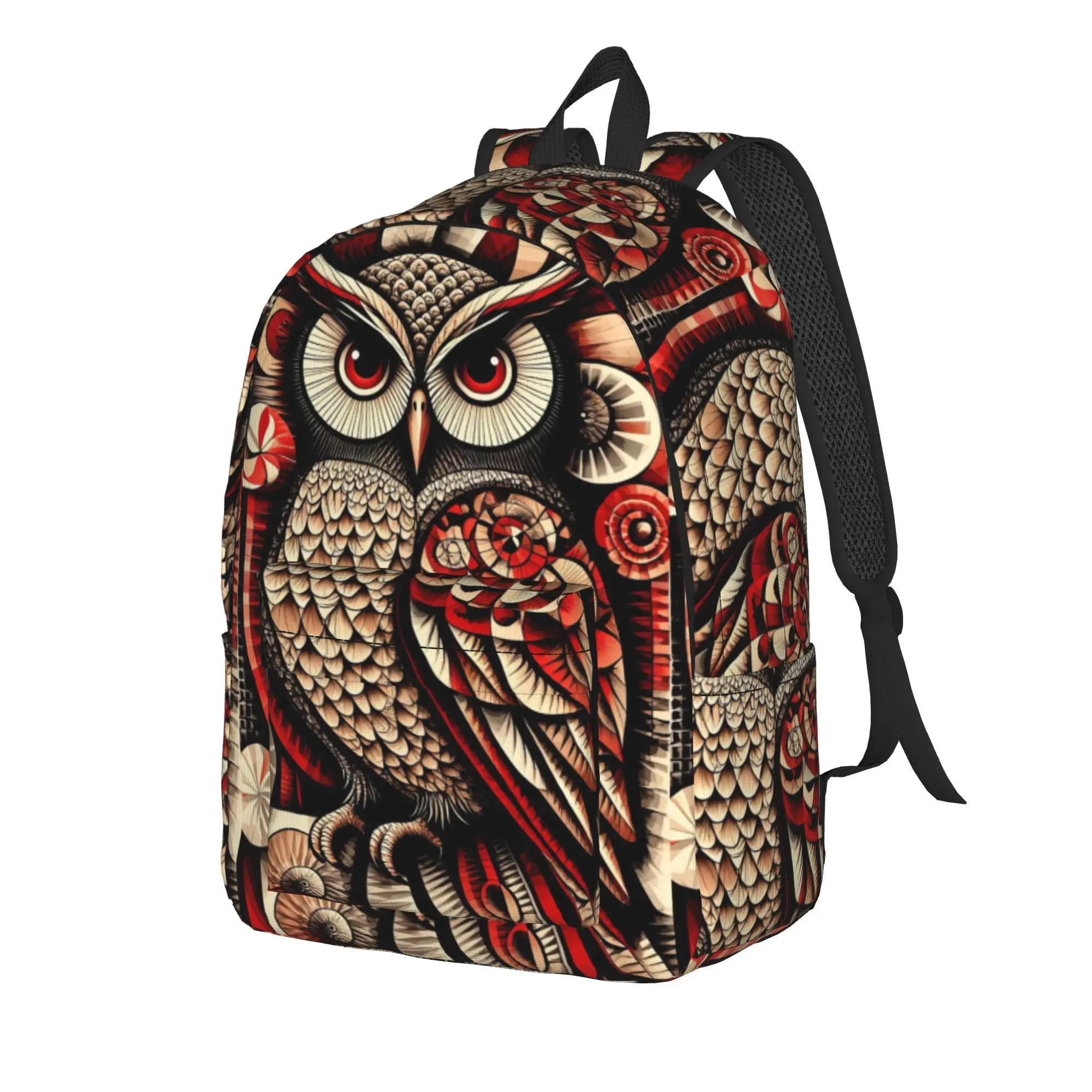 Mystic Folk Owl Art Backpack  Fun Backpacks Female Travel Big School Bags Custom Rucksack