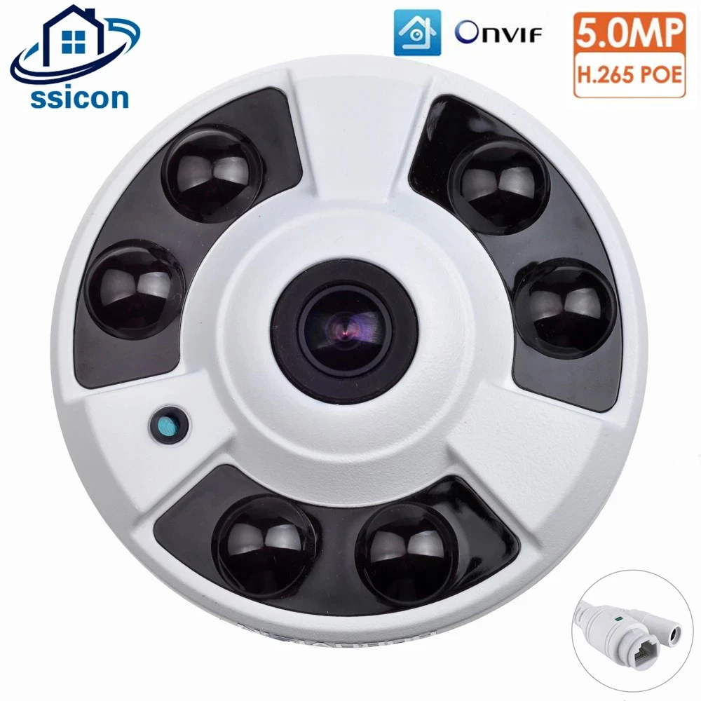 

H.265 5MP Dome IP Camera 180 Degree Lens Indoor Home Security-protection Camera IR Night Vision XMEye APP