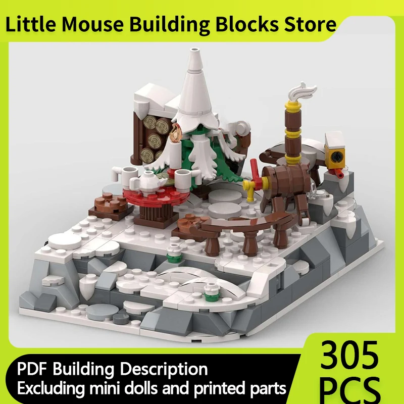 

City Street View Model MOC Building Bricks Winter Kindergarten Modular Technology Gifts Holiday Assemble Children Toys Suit