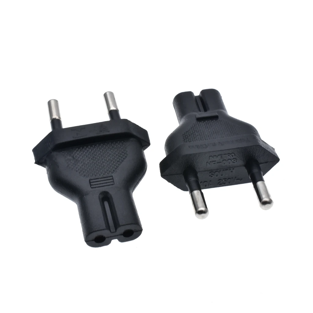 Europe CEE7/16 EU 2-pin power cable plug to IEC C7 figure 8 receptacle plug adapter converter