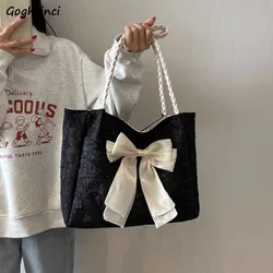 Bow Tote Bags donna elegante famosa borsa a tracolla da donna di grande capacità portatile all'aperto borse di moda coreane delicate Bolsos Ins