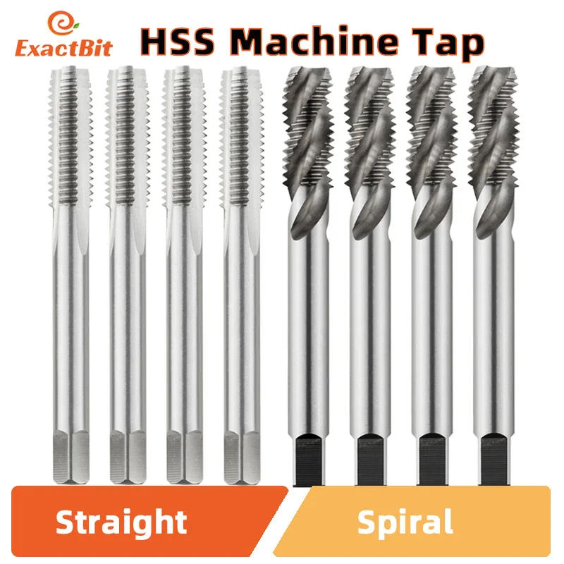 High Quality HSS Machine Plug Tap Metric Screw Tap Drill Thread Tool Spiral Point Straight Fluted M3 M4 M5 M6 M7 M8 M10 M12 M14