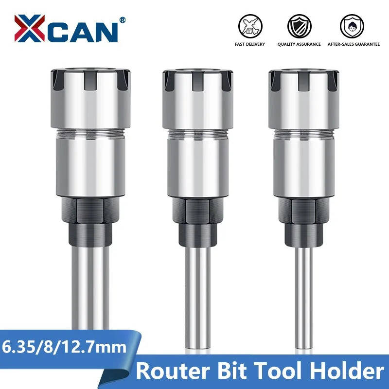 Xcan-pinça Chuck Haste de Extensão para Madeira Router Bit mm Haste Er16 20 Primavera Fresa Suporte Ferramenta