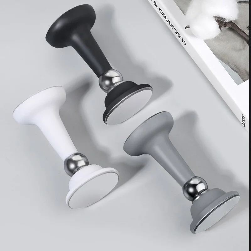 New No Drill Silicone Door Stopper Magnetic Floor Door Bumper Anti-Collision for behind Door Bathroom Plastic