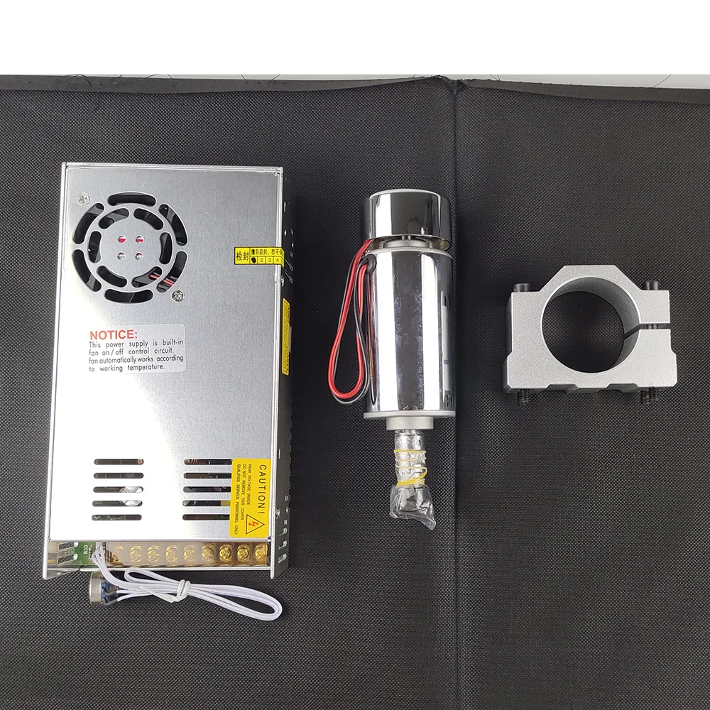 CNC Spindle Motor Kit ER11 48V 300W Brushed High Speed Air Cooled Spindle Motor + Power Regulator for Engraving DIY