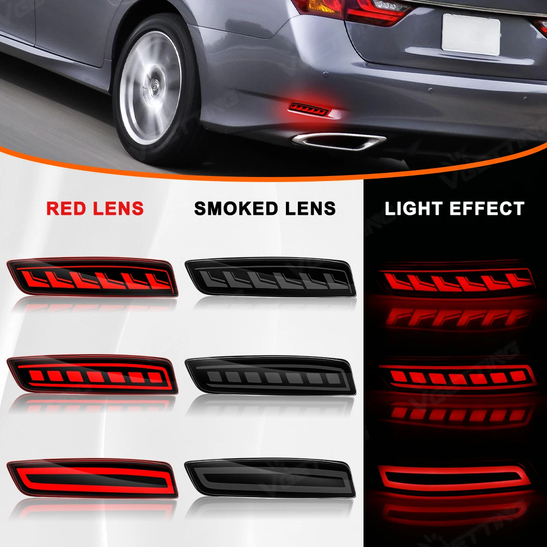 LED Rear Bumper Light Assembly For Toyota Corolla Altis 2014-2018 For Lexus GS250 ES250 Dynamic Turn Signal Rear Tail Brake Lamp