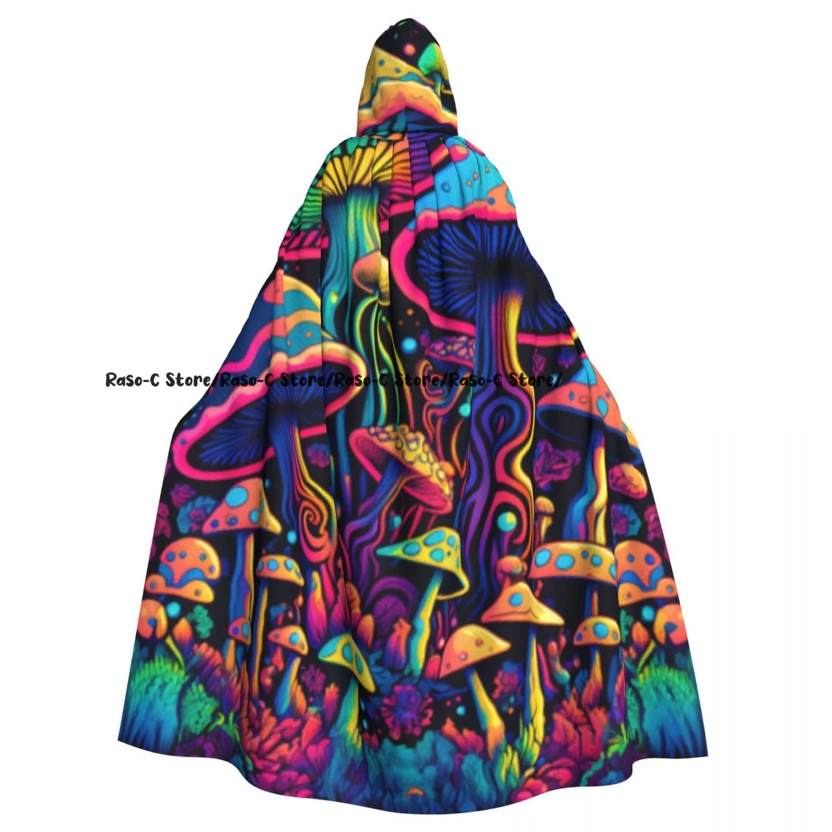 Long Cape Cloak Psychedelic Mushroomsprin Hooded Cloak Coat Autumn Hoodies