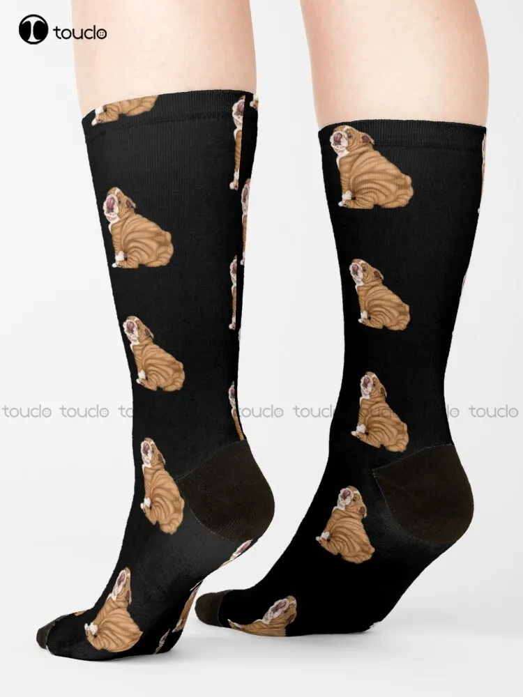 English Bulldog Socks Usa Socks Personalized Custom Unisex Adult Teen Youth Socks 360° Digital Print Hd High Quality Harajuku