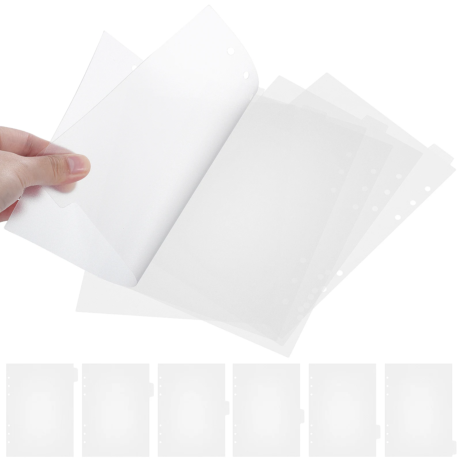 

11Pcs A5 Transparent Divider Binder Dividers With Tabs Plastic Binder Dividers Frosted PP Binder Accessories For 6 Ring Binder