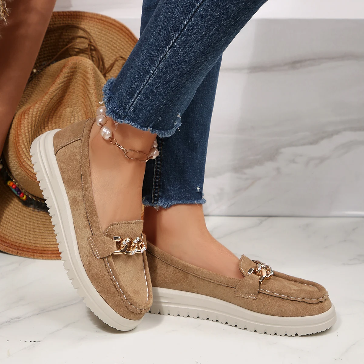 Mulheres apartamentos mocassin - Street Fashion Rome avaliação e preço